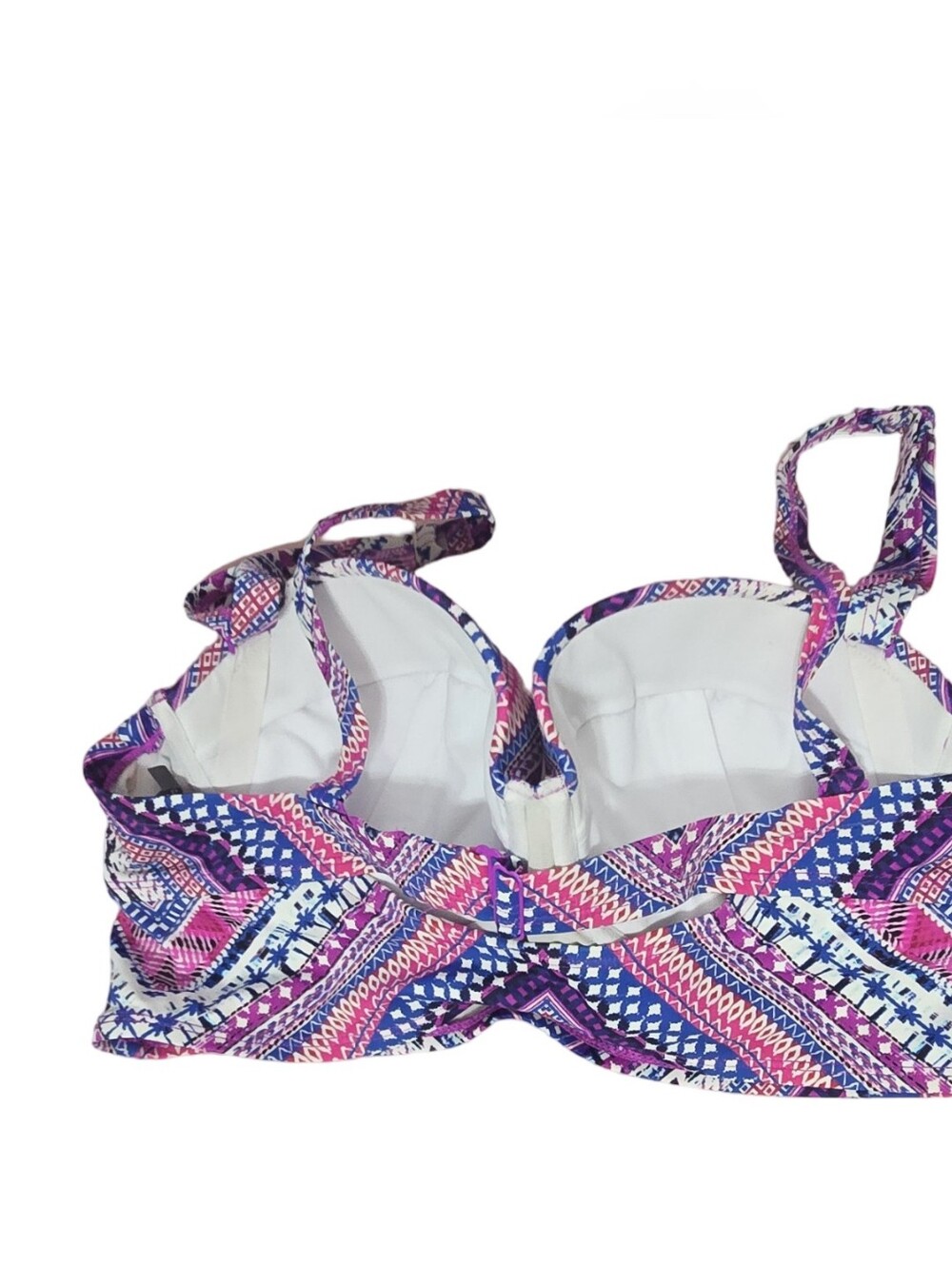 Torrid Purple Pink Blue Geo-Print Bikini Top Geometric Push Up Festival Swim - Picture 9 of 9